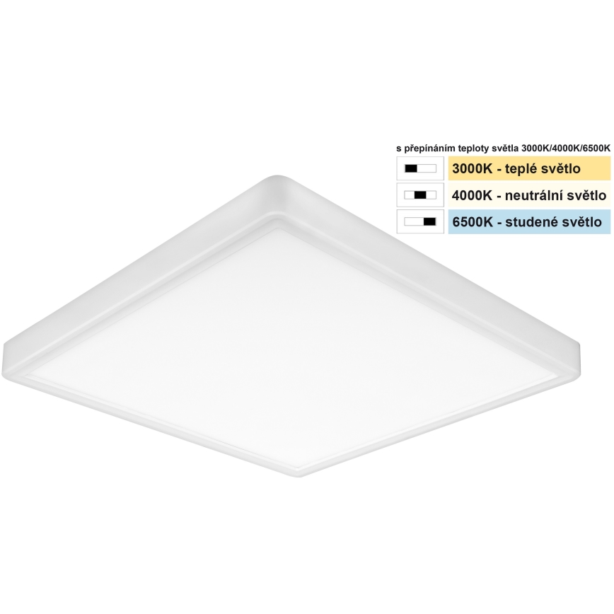 Top Light - Стельовий LED світильник REVIT LED/24W/230V 3000/4000/6500K 30x30 см білий