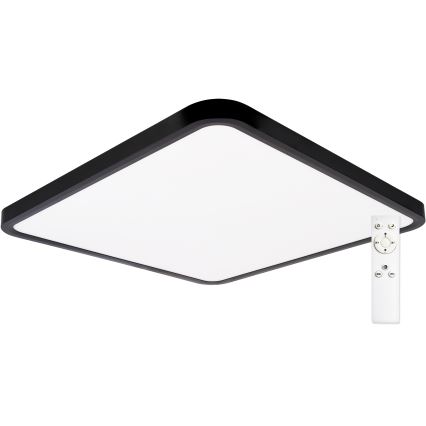 Top Light - Світлодіодний стельовий світильник з регулюванням яскравості REVIT LED/50W/230V 3000-6500K 50x50 см чорний + пульт дистанційного керування