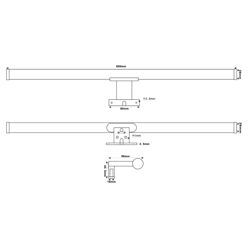 Top Light - Светодиодная подсветка для зеркала в ванной комнате OREGON LED/9W/230V 60 см IP44