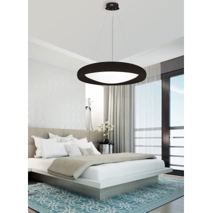Top Light - Светодиодная подвесная люстра с регулированием яркости SALERNO LED/60W/230V 3000-6500K диаметр 60 см черный + дистанционное управление