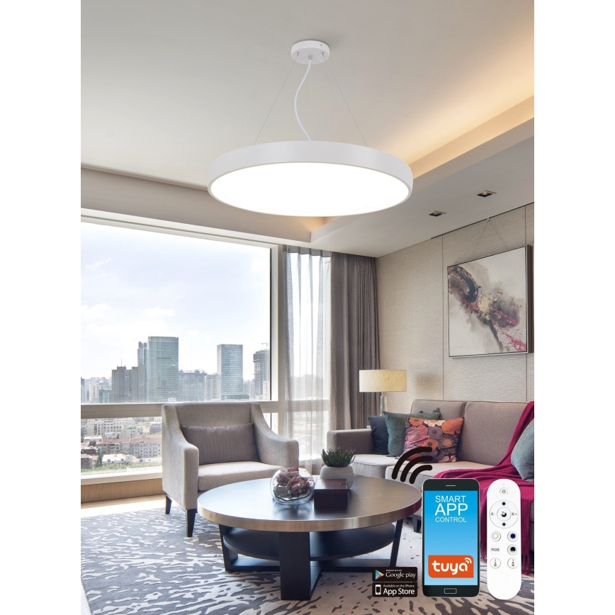 Top Light - Светодиодная подвесная RGB-люстра с регулированием яркости METAL LED/60W/230V Wi-Fi Tuya белый + дистанционное управление