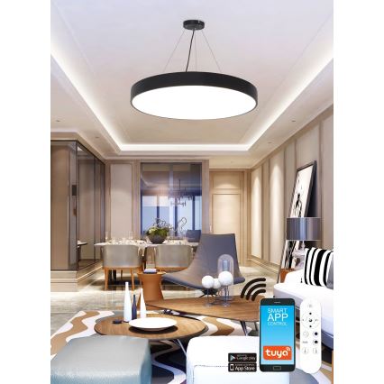 Top Light - Светодиодная подвесная RGB-люстра с регулированием яркости METAL LED/60W/230V Wi-Fi Tuya черный + дистанционное управление