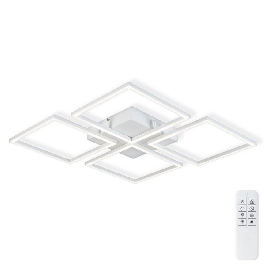Top Light - Светодиодная припотолочная люстра с регулированием яркости RIVIERA 4xLED/16,25W/230V угловой белый + дистанционное управление