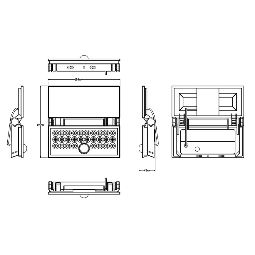 Top Light - Светодиодный настенный прожектор на солнечной батарее с датчиком HELEON PRO LED/8W/3,7V IP65 4000K 2600 mAh