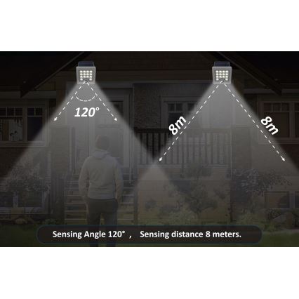 Top Light - Светодиодный настенный прожектор на солнечной батарее с датчиком HELEON S LED/5W/3,7V IP65 4000K 1800 mAh