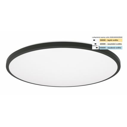 Top Light - Светодиодный потолочный светильник для ванной комнаты ONYX LED/24W/230V IP44 3000/4000/6500K диаметр 39 см черный