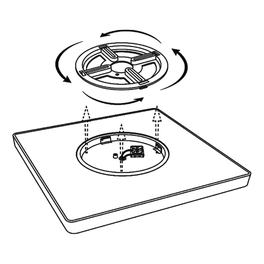 Top Light - Светодиодный потолочный светильник с регулированием яркости REVIT LED/50W/230V 3000-6500K 50x50 см черный + дистанционное управление