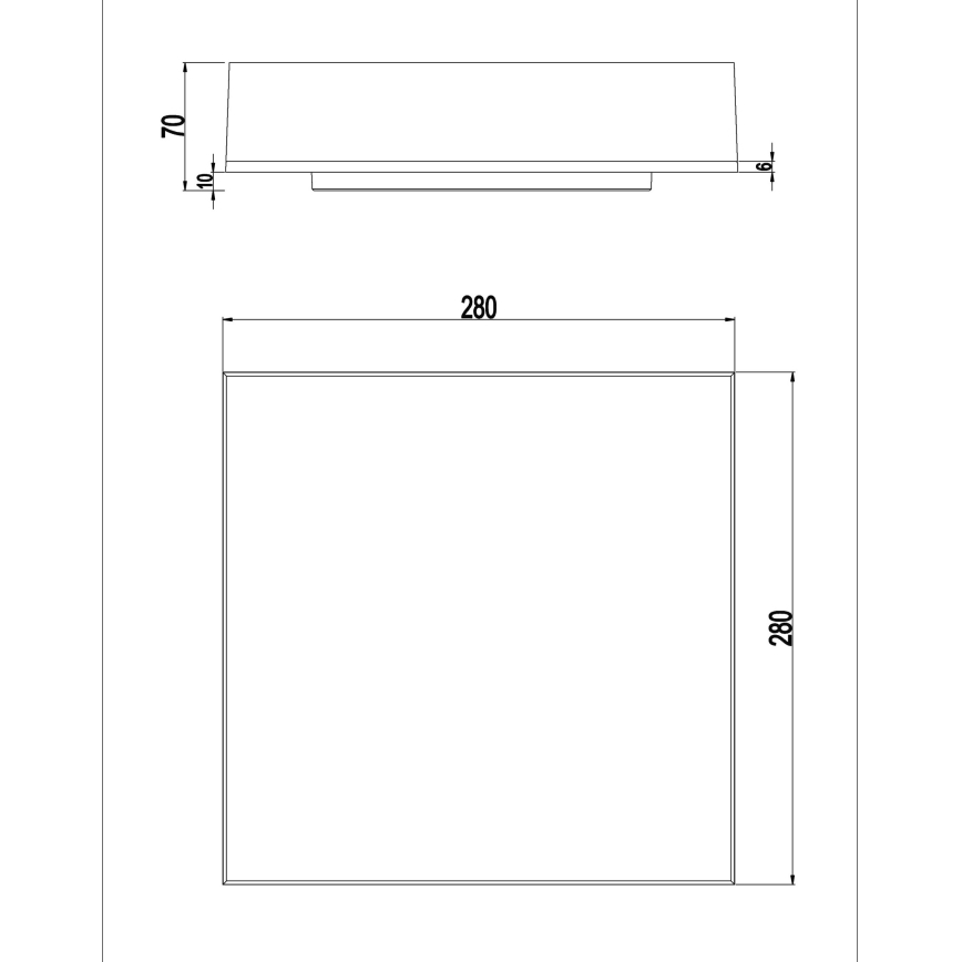 Top Light - Светодиодный потолочный/настенный светильник с регулированием яркости BOXTER LED/12/18/24W/230V IP54 3000/4000/6500K 28x28 см