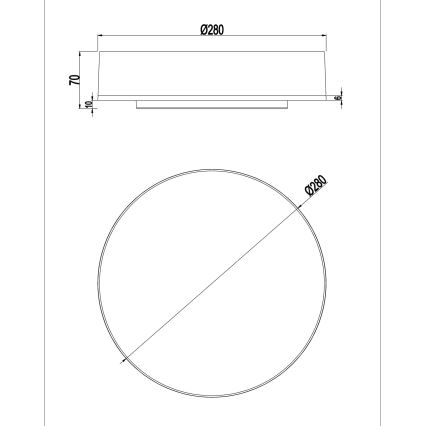 Top Light - Светодиодный потолочный светильник для ванной комнаты с регулированием яркости BOXTER LED/12/18/24W/230V IP54 3000/4000/6500K диаметр 28 см
