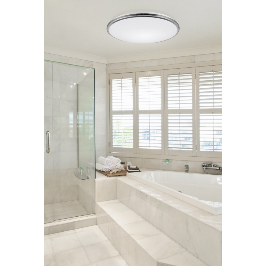 Top Light - Светодиодный потолочный светильник для ванной комнаты SILVER LED/24W/230V IP44 3000/4000/6500K диаметр 39 см блестящий хром