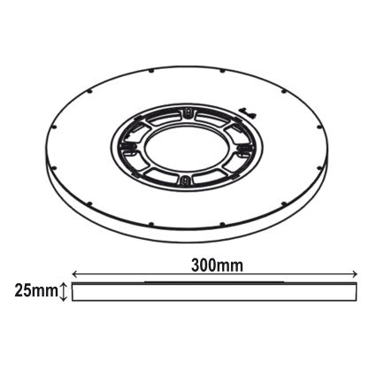 Top Light - Светодиодный потолочный светильник REVIT LED/24W/230V 3000/4000/6500K диаметр 30 см черный