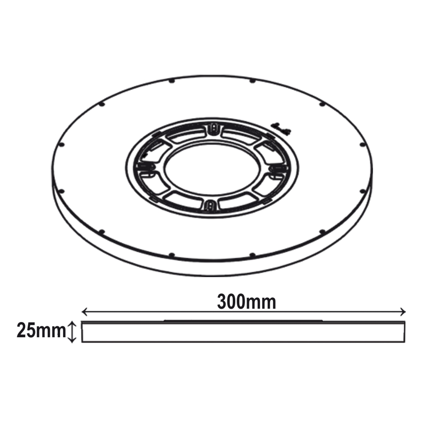 Top Light - Светодиодный потолочный светильник REVIT LED/24W/230V 3000/4000/6500K диаметр 30 см черный