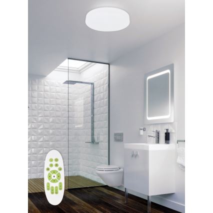 Top Light - Светодиодный потолочный светильник с регулированием яркости для ванной комнаты TWISTER LED/51W/230V IP44 + дистанционное управление