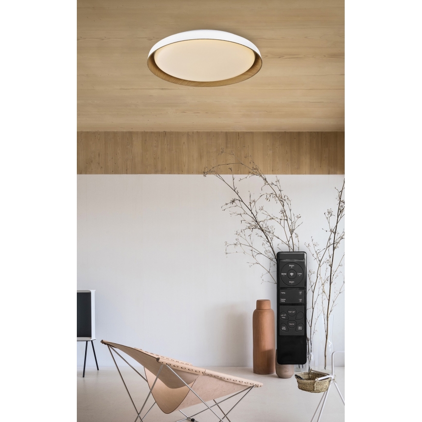 Top Light - Светодиодный потолочный светильник с регулированием яркости SATELLITE LED/36W/230V 3000-6500K диаметр 43 см белый/коричневый + дистанционное управление
