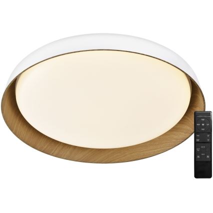 Top Light - Светодиодный потолочный светильник с регулированием яркости SATELLITE LED/36W/230V 3000-6500K диаметр 43 см белый/коричневый + дистанционное управление