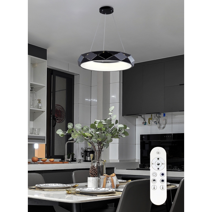 Top Light - Світлодіодна підвісна люстра з регулюванням яскравості APOLO LED/45W/230V чорний + пульт дистанційного керування