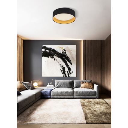 Top Light - Світлодіодний стельовий світильник з регулюванням яскравості IVONA 40C RC LED/24W/230V + пульт дистанційного керування чорний