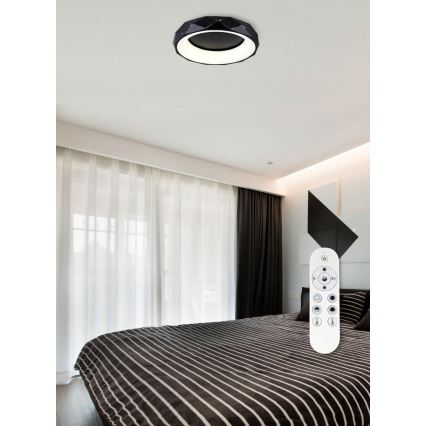 Top Light - Світлодіодний стельовий світильник з регулюванням яскравості APOLO LED/45W/230V чорний + пульт дистанційного керування