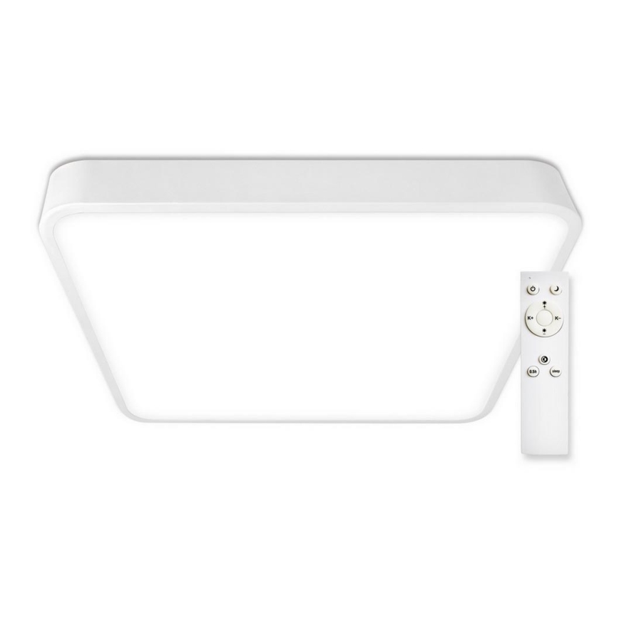 Top Light - Світлодіодний стельовий світильник з регулюванням яскравості METAL LED/60W/230V квадратний білий + пульт дистанційного керування