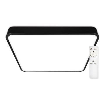 Top Light - Світлодіодний стельовий світильник з регулюванням яскравості METAL LED/60W/230V квадратний чорний + пульт дистанційного керування