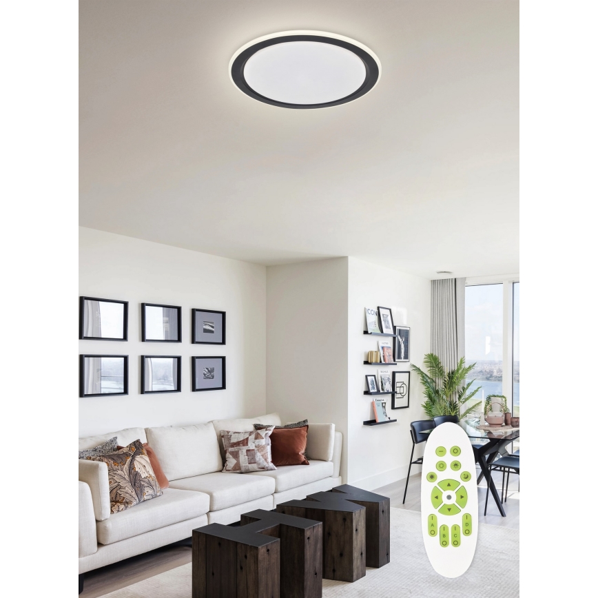 Top Light - Світлодіодний стельовий світильник з регулюванням яскравості NORMAN LED/60W/230V діаметр 49 см чорний + пульт дистанційного керування