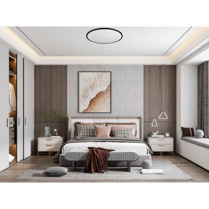 Top Light - Світлодіодний стельовий світильник з регулюванням яскравості REVIT LED/70W/230V 3000-6500K діаметр 75 см чорний + пульт дистанційного керування