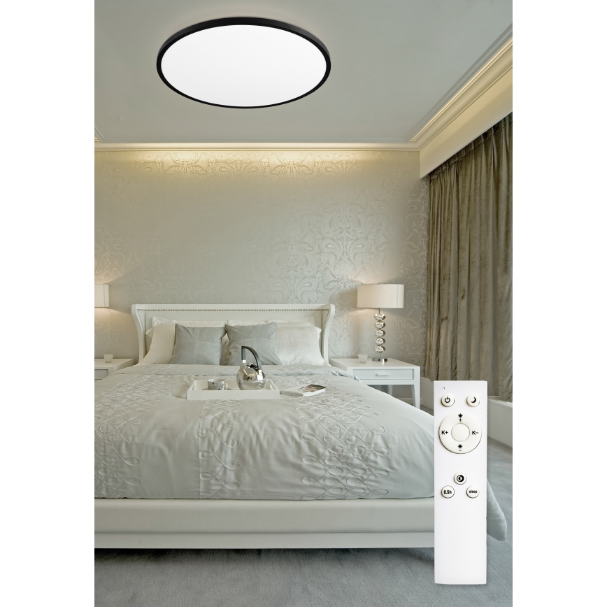Top Light - Світлодіодний стельовий світильник з регулюванням яскравості REVIT LED/70W/230V 3000-6500K діаметр 75 см чорний + пульт дистанційного керування