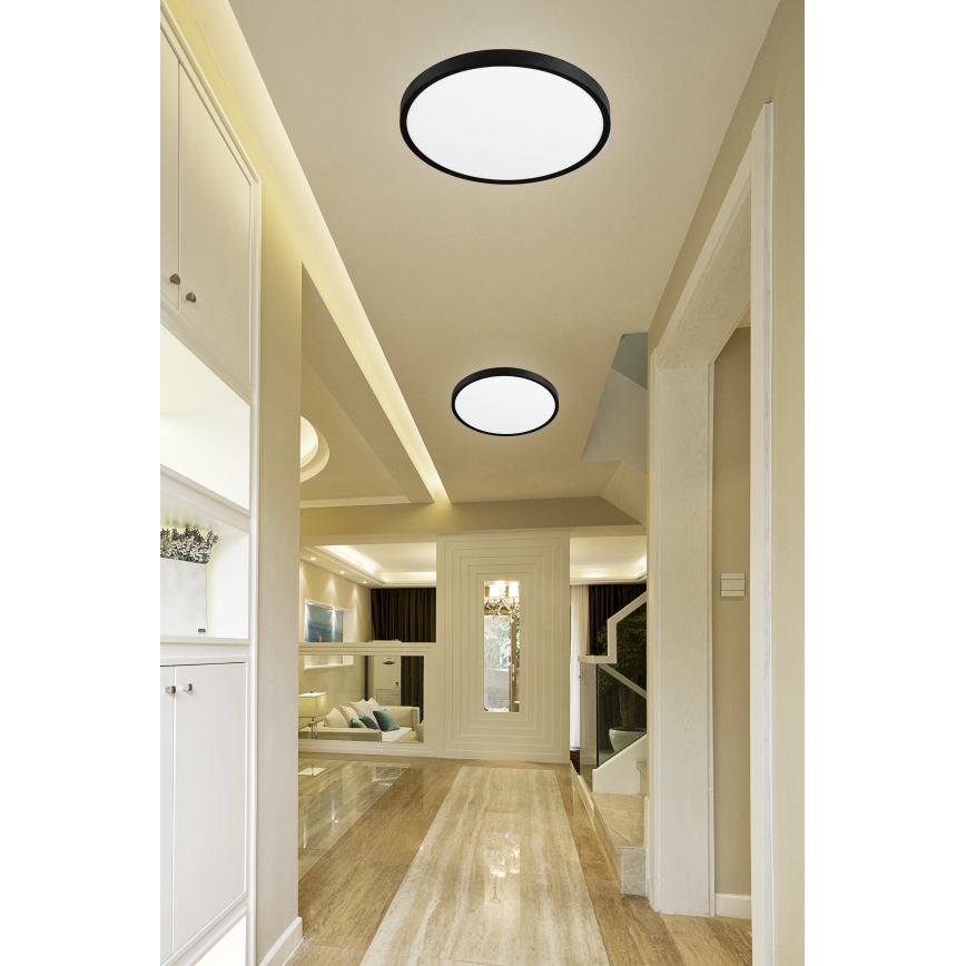 Top Light - Світлодіодний стельовий світильник з регулюванням яскравості REVIT LED/70W/230V 3000-6500K діаметр 75 см чорний + пульт дистанційного керування