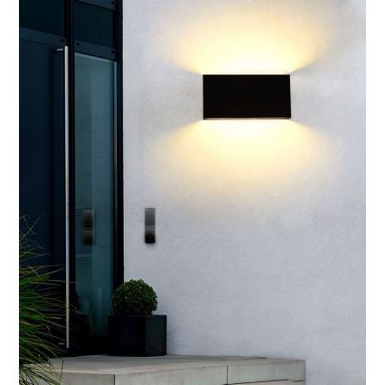 Top Light - Уличный светодиодный настенный светильник OBLIGO LED/12W/230V IP65 черный