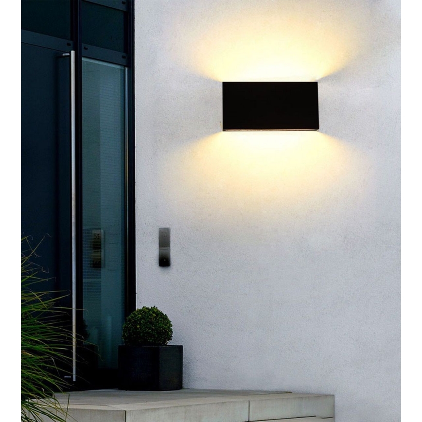 Top Light - Уличный светодиодный настенный светильник OBLIGO LED/12W/230V IP65 черный