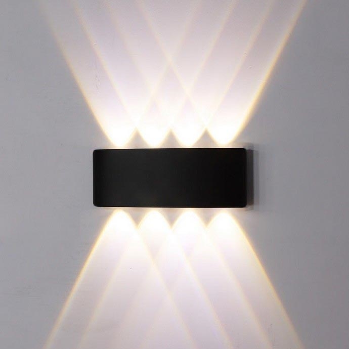 Top Light - Уличный светодиодный настенный светильник RAY LED/8W/230V IP44 4000K черный