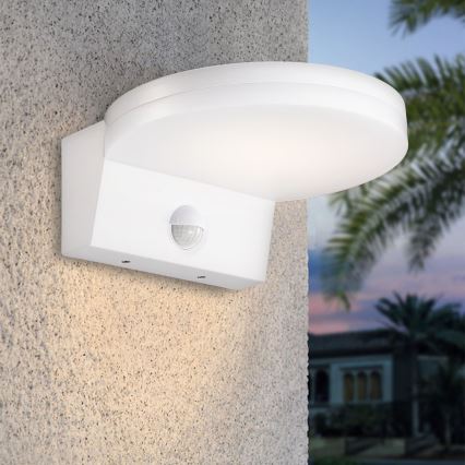 Top Light - Уличный светодиодный настенный светильник с датчиком NOVARA LED/15W/230V IP65 белый
