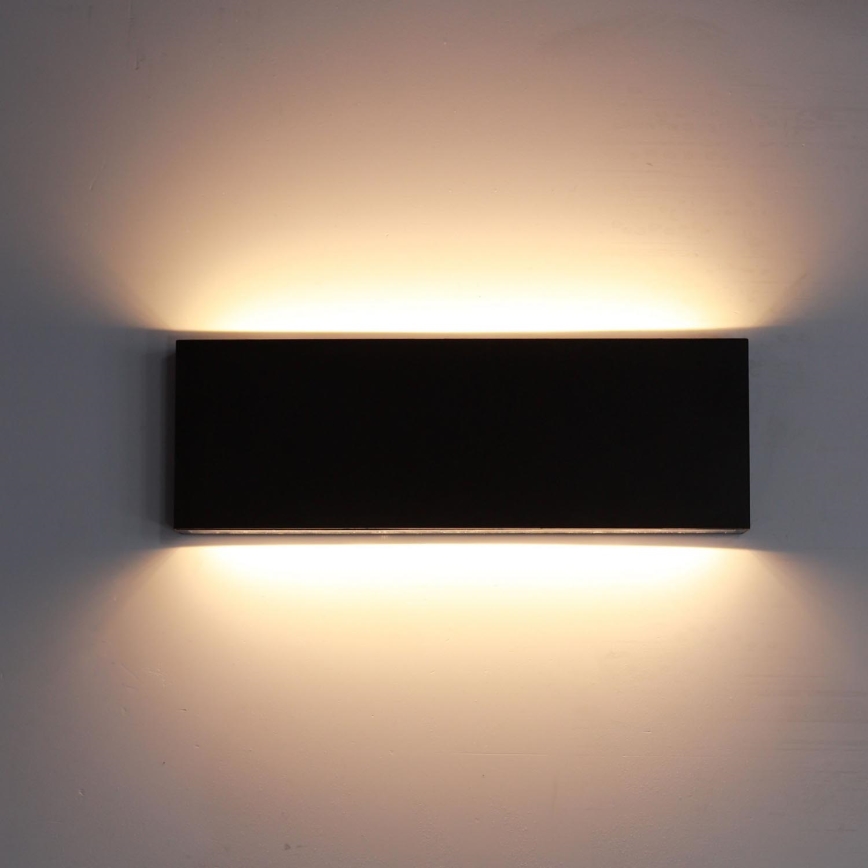 Top Light - Вуличний світлодіодний настінний світильник OBLIGO LED/12W/230V IP65 чорний