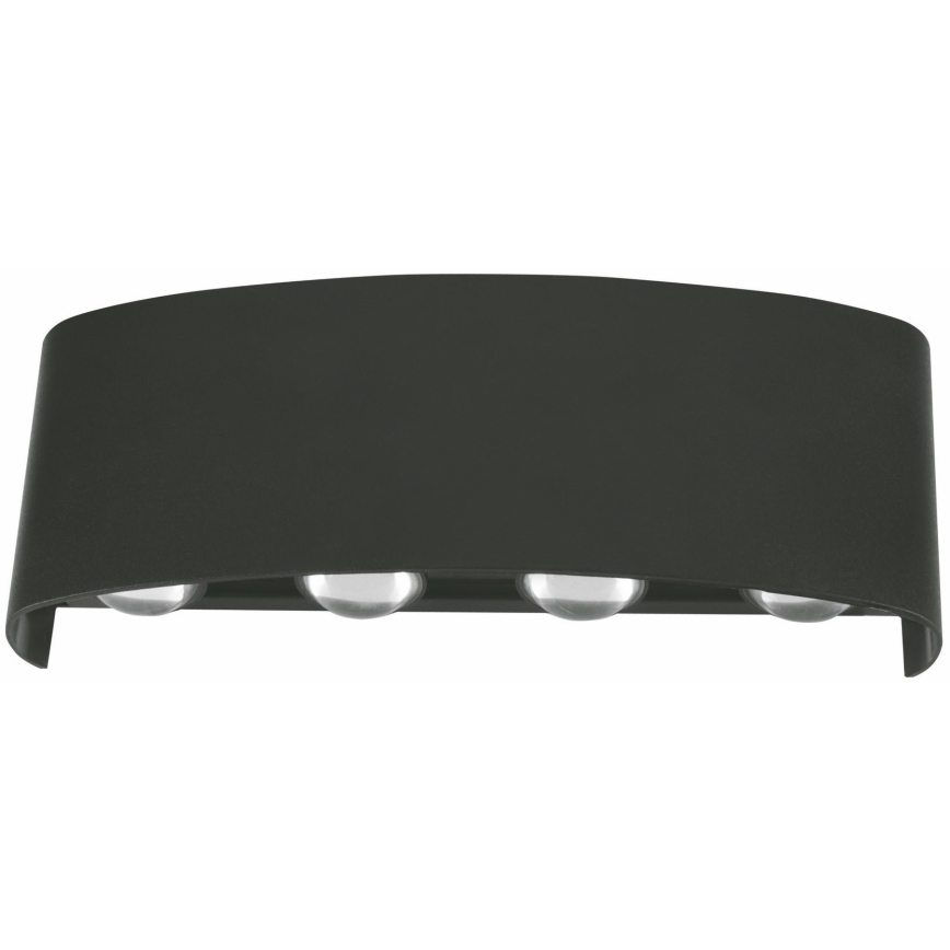 Top Light - Вуличний світлодіодний настінний світильник RAY LED/8W/230V IP44 4000K чорний