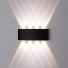 Top Light - Вуличний світлодіодний настінний світильник RAY LED/8W/230V IP44 4000K чорний