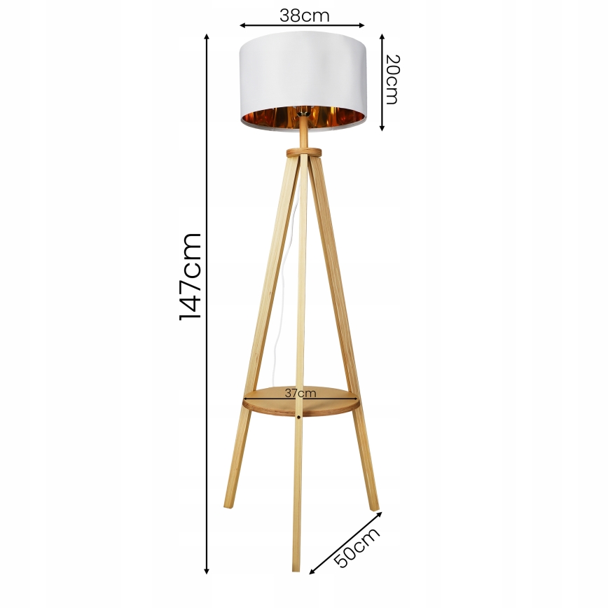 Торшер 1xE27/40 Вт/230 В белый