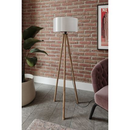 Торшер 1xE27/40W/230V бежевый/белый