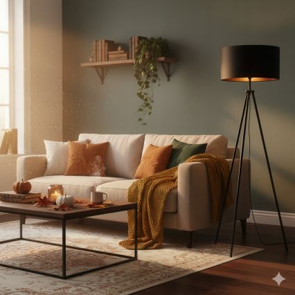 Торшер 1xE27/40W/230V чёрный