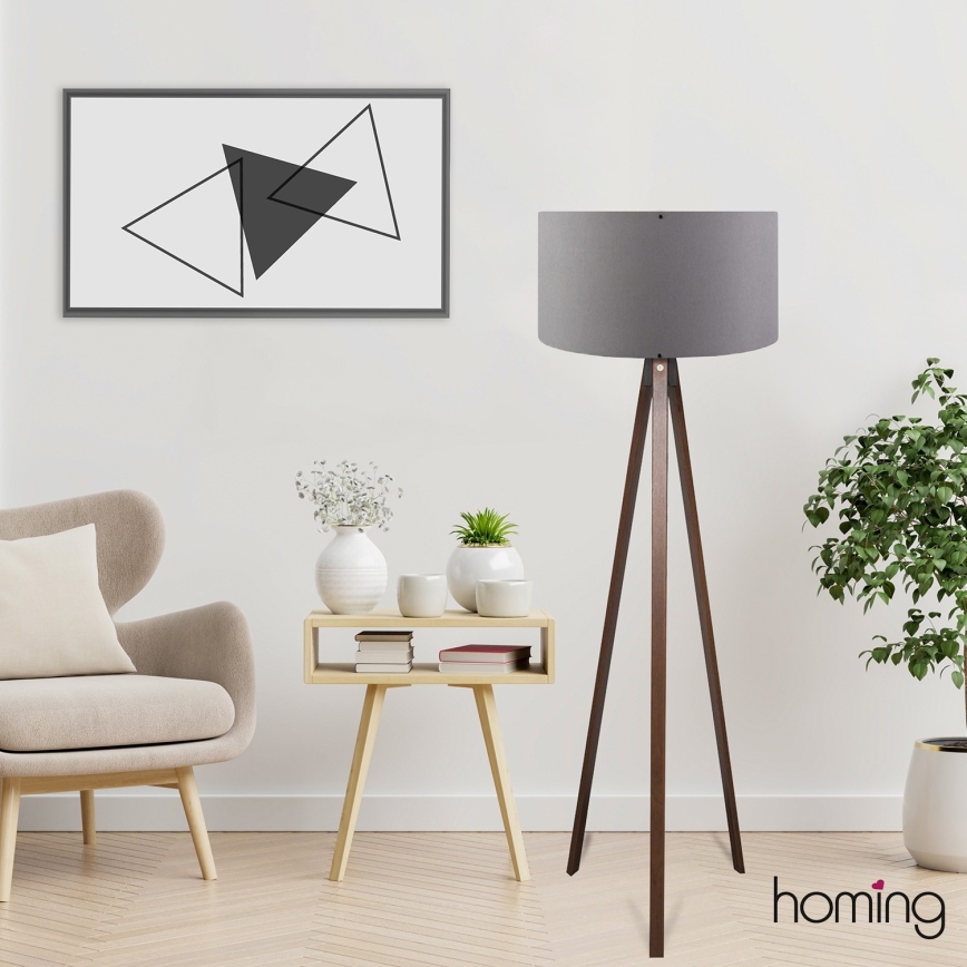 Торшер AYD 1xE27/40W/230V коричневий/сірий