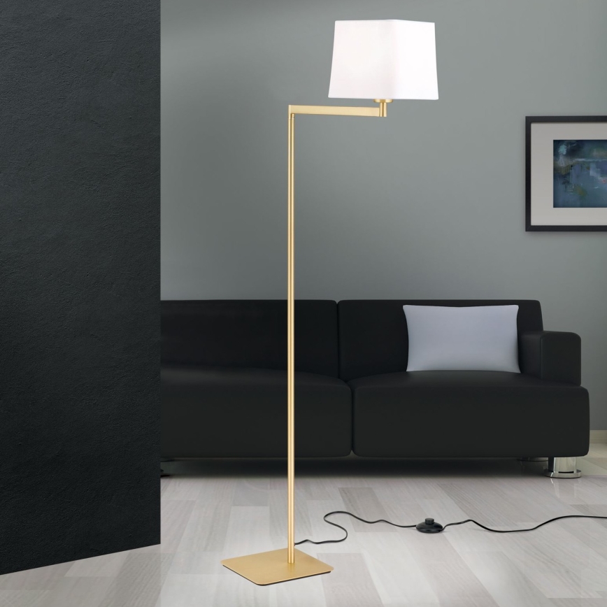 Торшер CARLTON 1xE27/40W/230V белый/золотистый