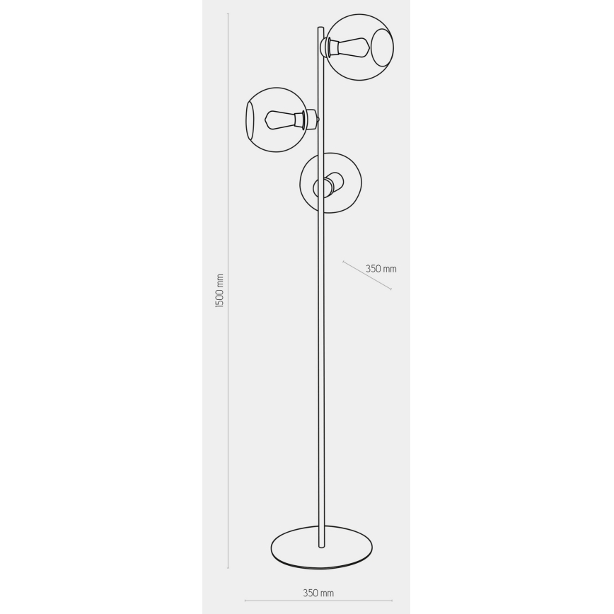 Торшер CUBUS 3xE27/60W/230V черная