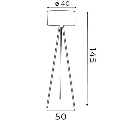 Торшер FELIX 1xE27/60W/230V чорний