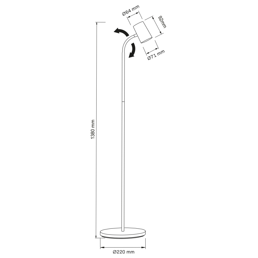 Торшер FELIX 1xGU10/9W/230V чорний