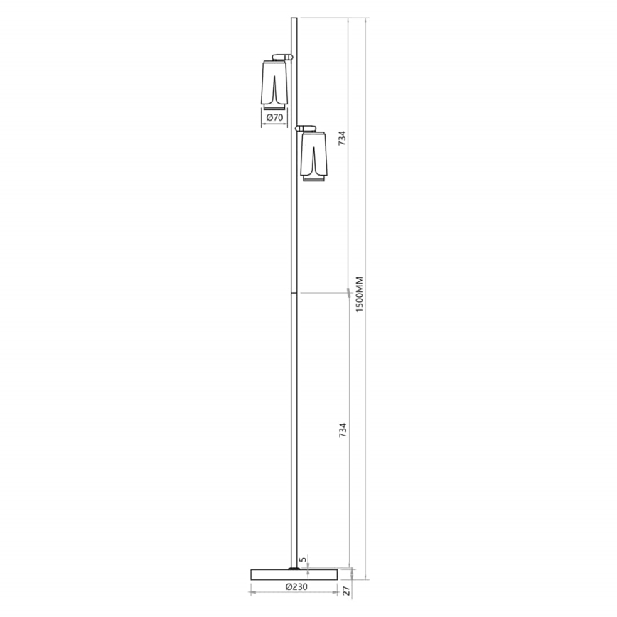Торшер FLOWER 2xGU10/8W/230V чорний