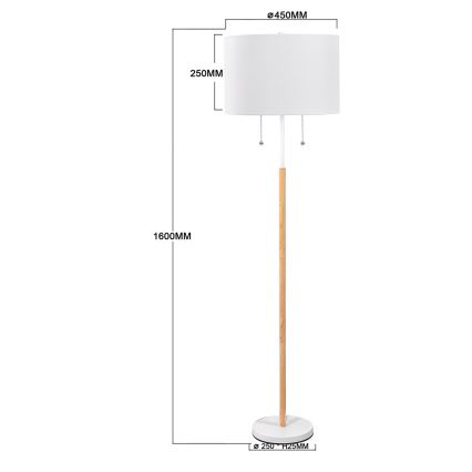 Торшер FOGO 2xE27/15W/230V белый/бежевый