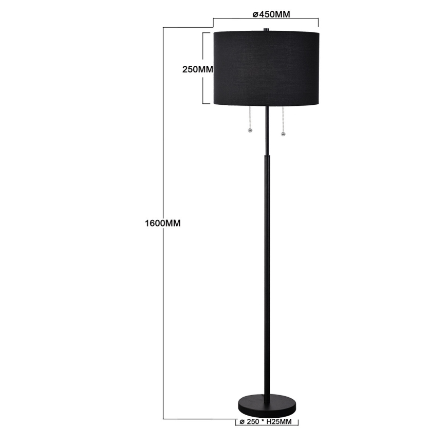 Торшер FOGO 2xE27/15W/230V черный