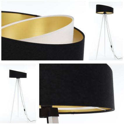 Торшер GALAXY 1xE27/60W/230V чорний/білий