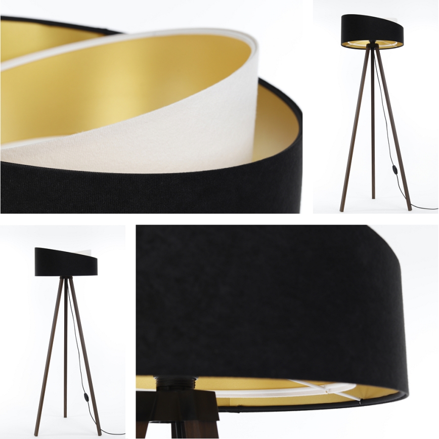 Торшер GALAXY 1xE27/60W/230V чорний/коричневий