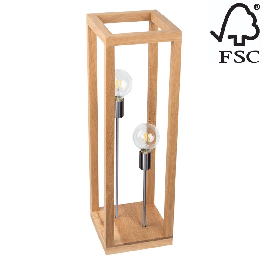 Торшер KAGO 2xE27/60W/230V матовий дуб – сертифіковано FSC