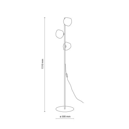 Торшер LAVA 3xG9/8W/230V бронзовый/дымчато-бежевый